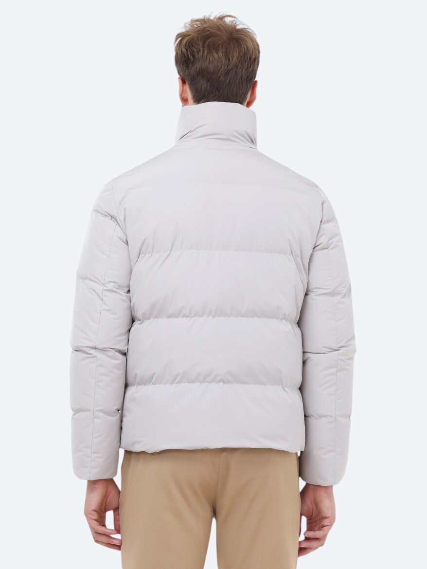 Stone Regular Fit Turtleneck Casual Weaving Coat - 7