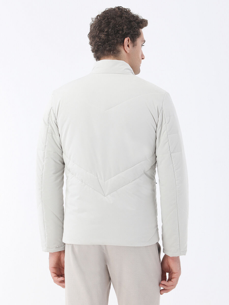 Stone Regular Fit Turtleneck Casual Weaving Coat - 5