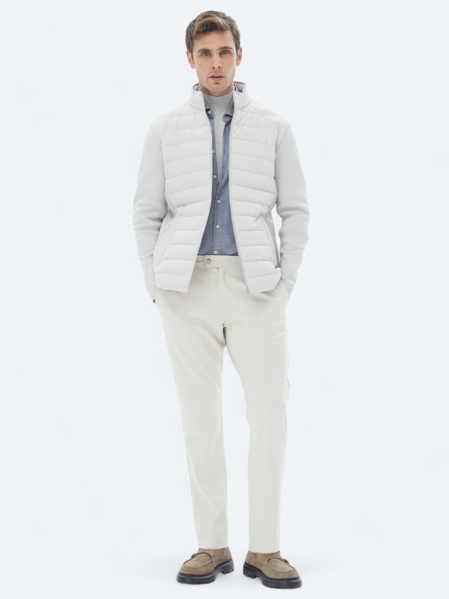 Stone Regular Fit Turtleneck Casual Weaving Coat - 2