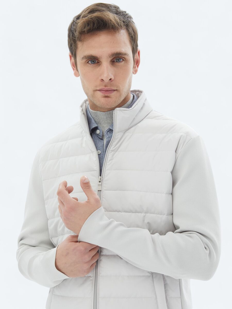 Stone Regular Fit Turtleneck Casual Weaving Coat - 3