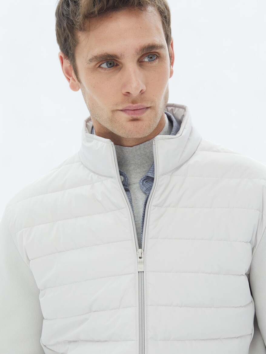 Stone Regular Fit Turtleneck Casual Weaving Coat - 4