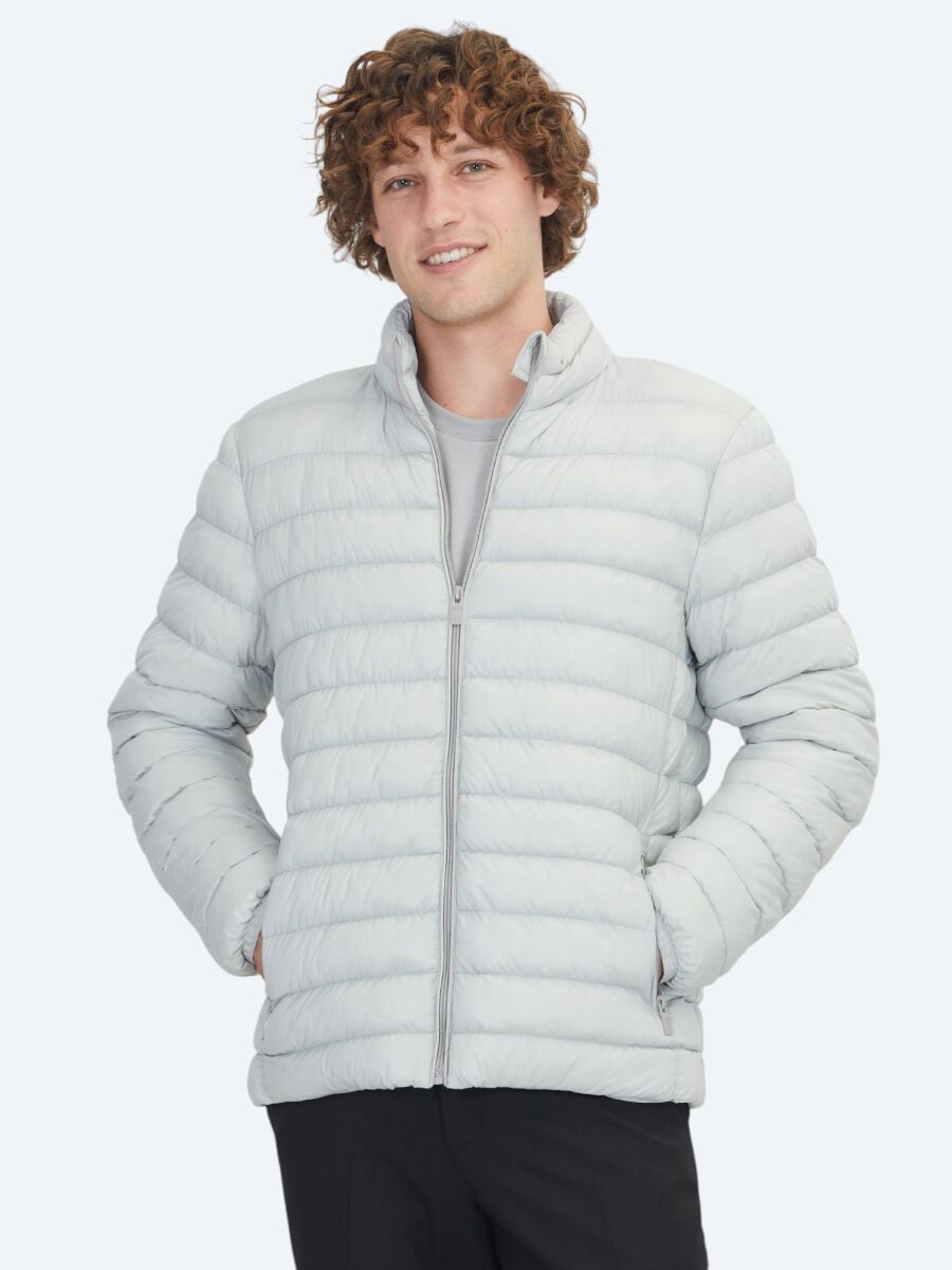 Stone Regular Fit Turtleneck Casual Weaving Coat - 3