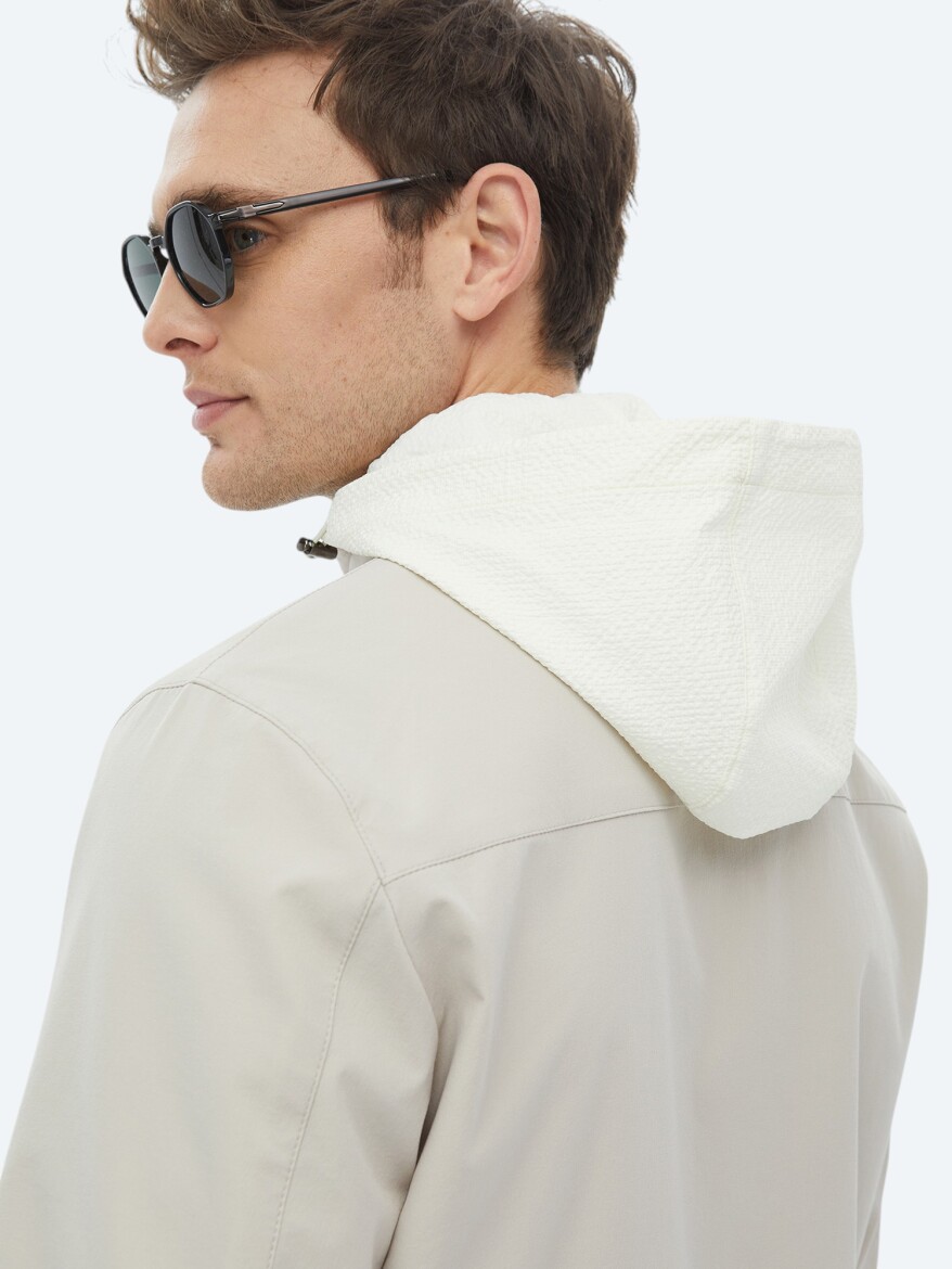 Stone Regular Fit Turtleneck Casual Weaving Double-Sided Coat - 13