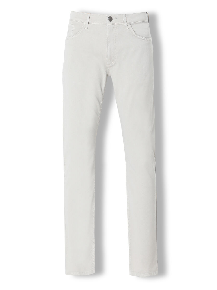 Stone Slim Fit Denim Cotton Blended Trousers - 5