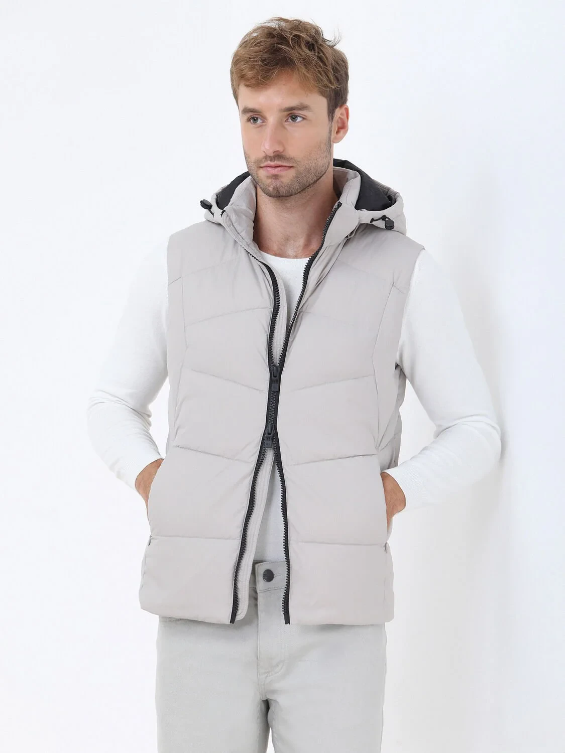 Stone Weaving Puffer Vest - 1