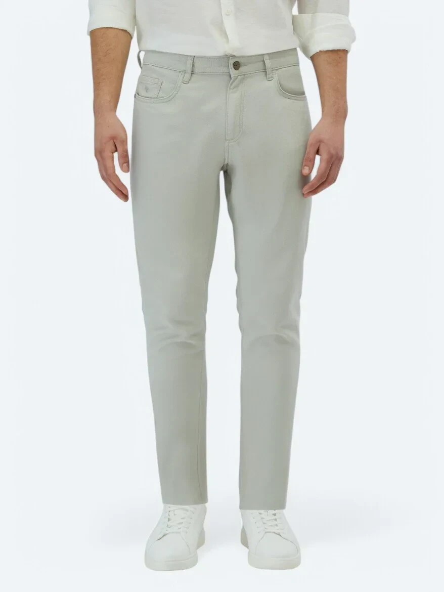 Stone Weaving Regular Fit Casual Cotton Blended Trousers - 2