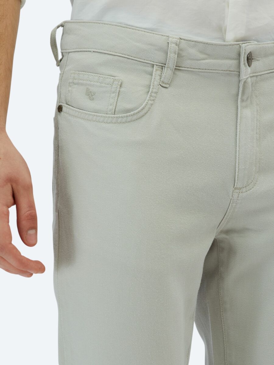 Stone Weaving Regular Fit Casual Cotton Blended Trousers - 3