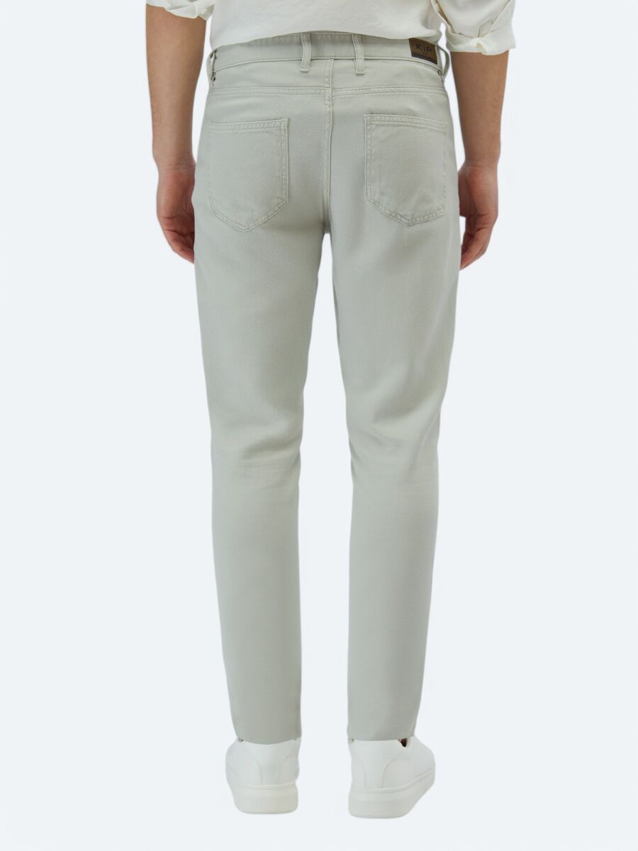 Stone Weaving Regular Fit Casual Cotton Blended Trousers - 4