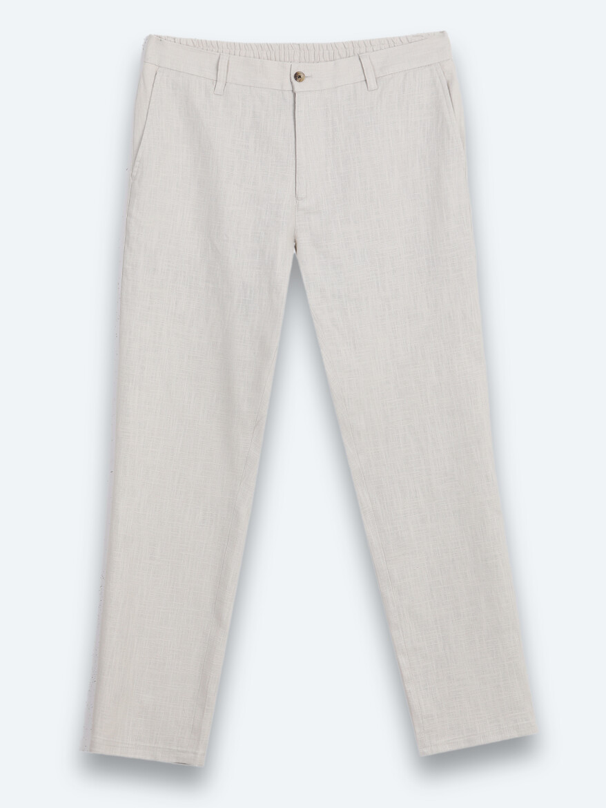 Stone Weaving Relaxed Fit Casual Cotton Blended Trousers - 6