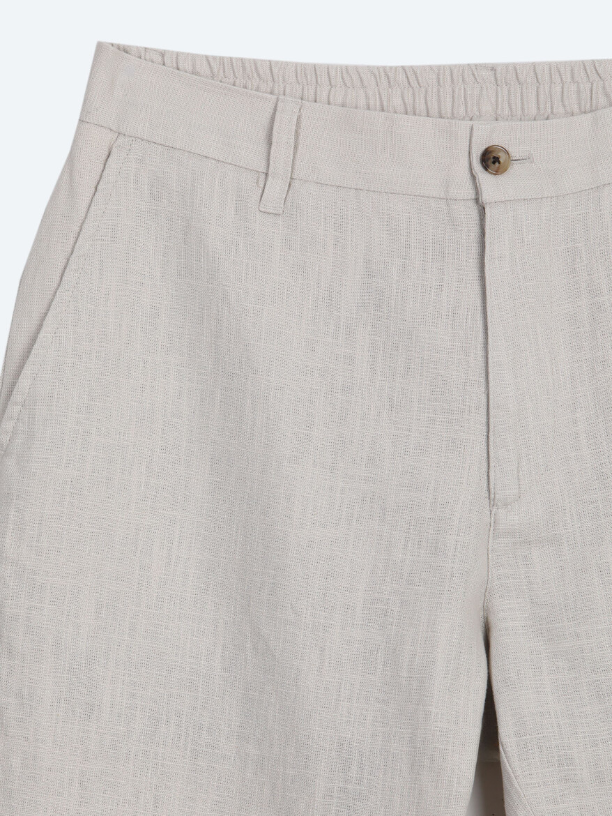 Stone Weaving Relaxed Fit Casual Cotton Blended Trousers - 7