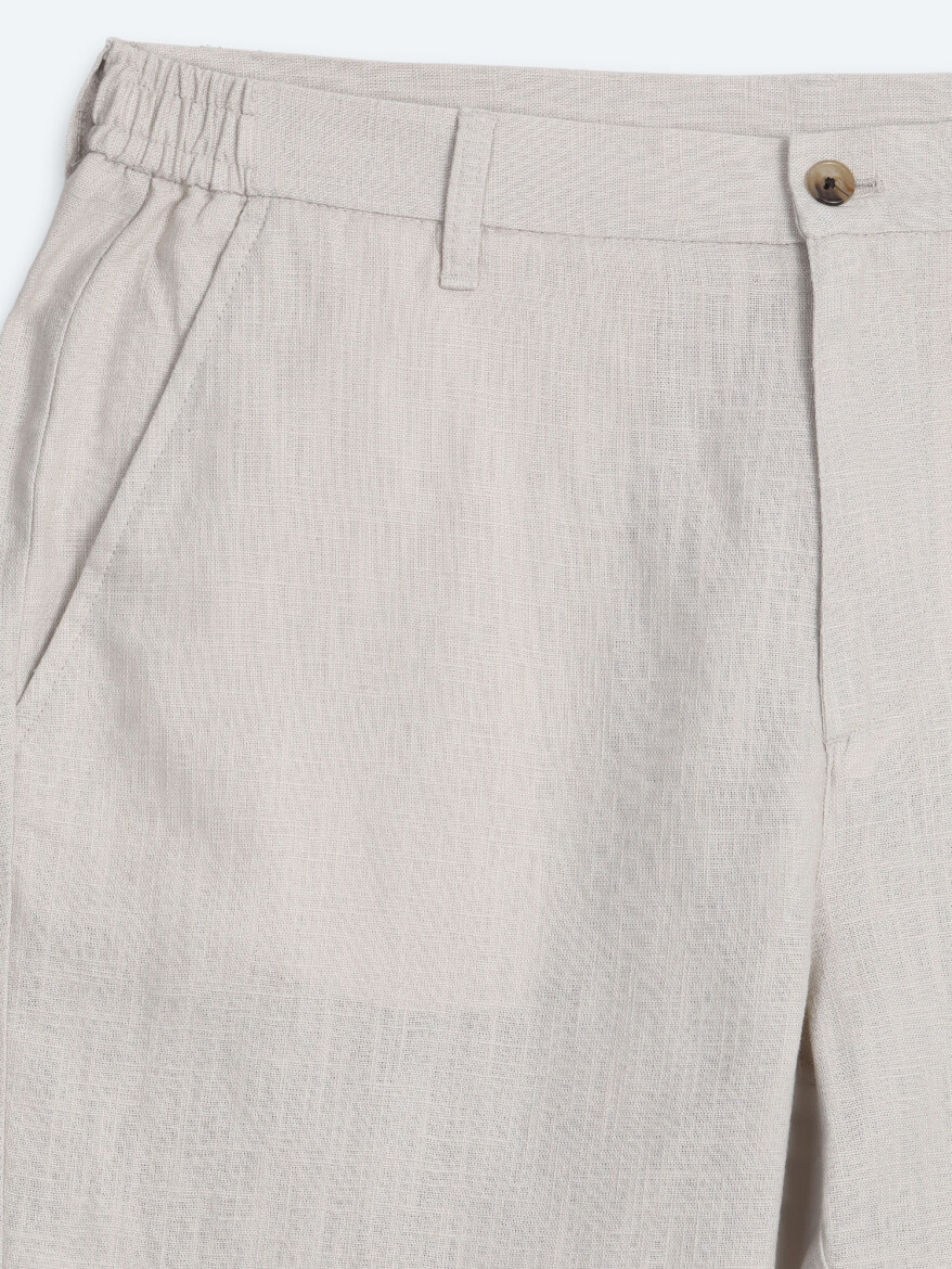 Stone Weaving Relaxed Fit Casual Cotton Blended Trousers - 7