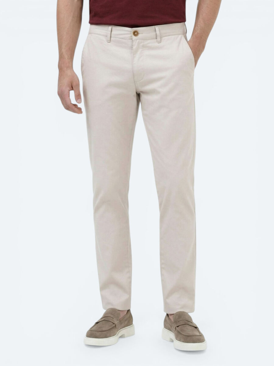 Stone Weaving Slim Fit Casual Cotton Blended Trousers - 2