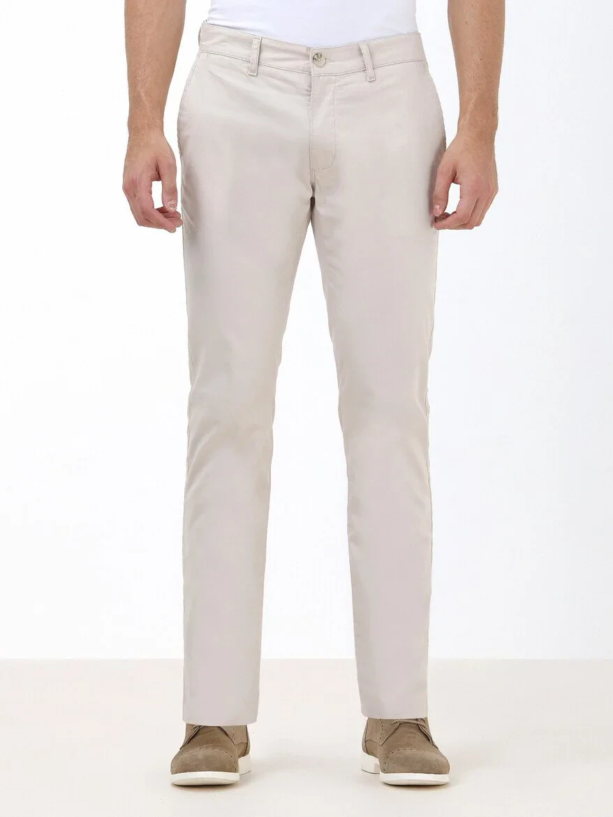 Stone Weaving Slim Fit Casual Cotton Blended Trousers - 1