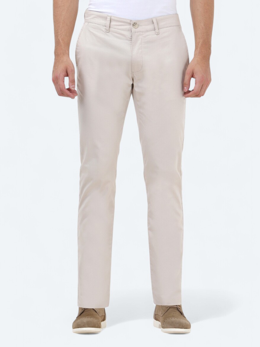 Stone Weaving Slim Fit Casual Cotton Blended Trousers - 2