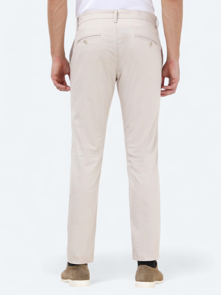 Stone Weaving Slim Fit Casual Cotton Blended Trousers - 4