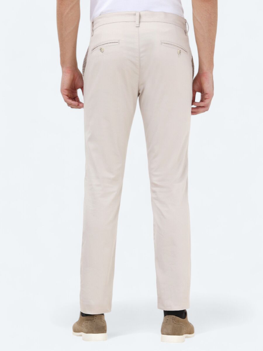 Stone Weaving Slim Fit Casual Cotton Blended Trousers - 4