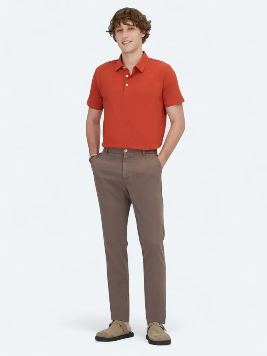 Tarçın Polo Yaka Pamuk Karışımlı T-Shirt - 2