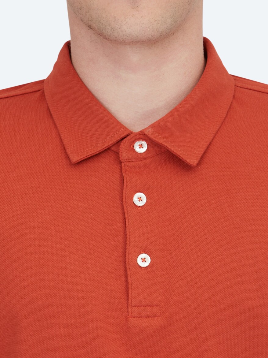 Tarçın Polo Yaka Pamuk Karışımlı T-Shirt - 4
