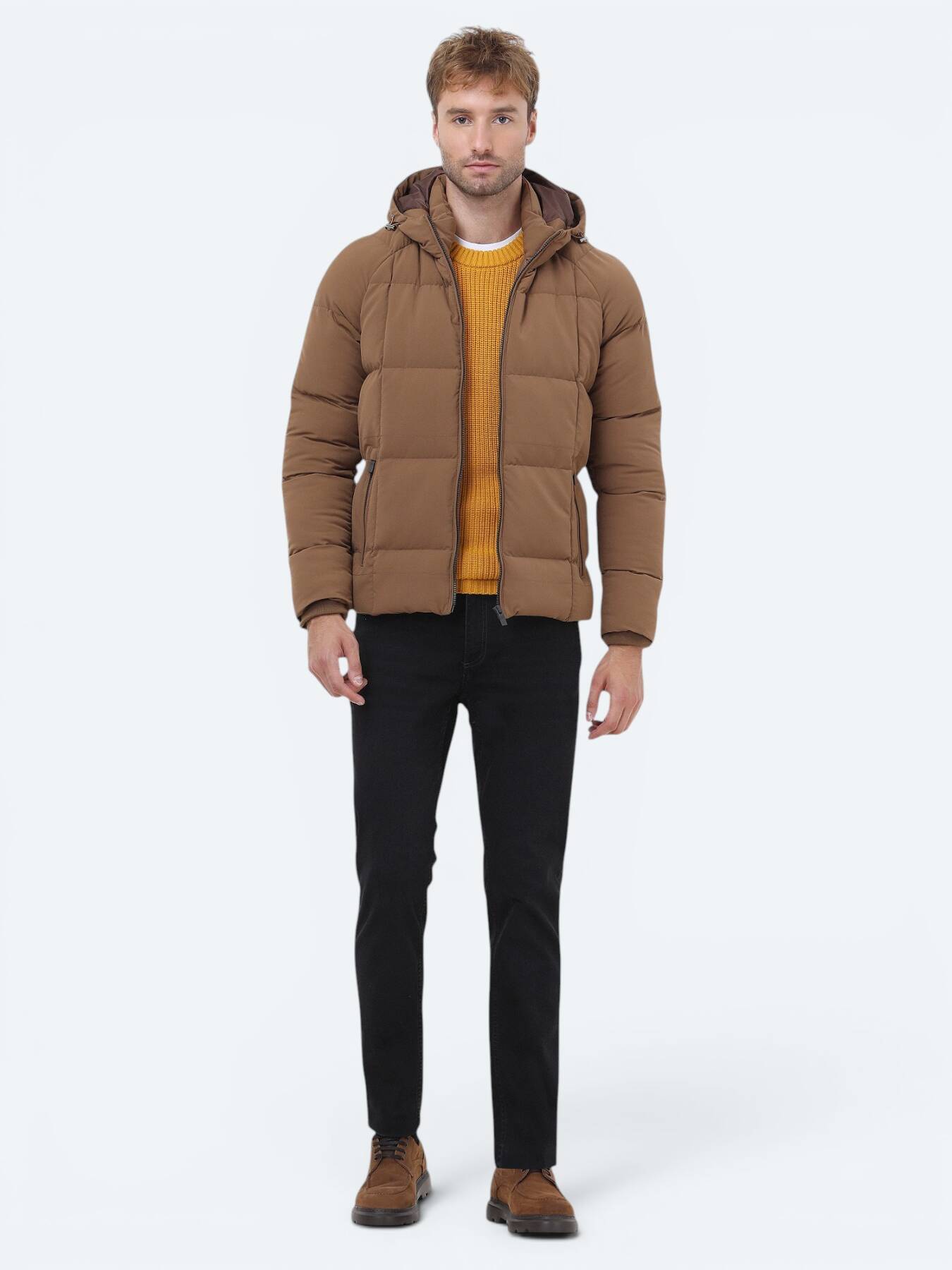 Tarçın Regular Fit Kapüşonlu Casual Dokuma Mont