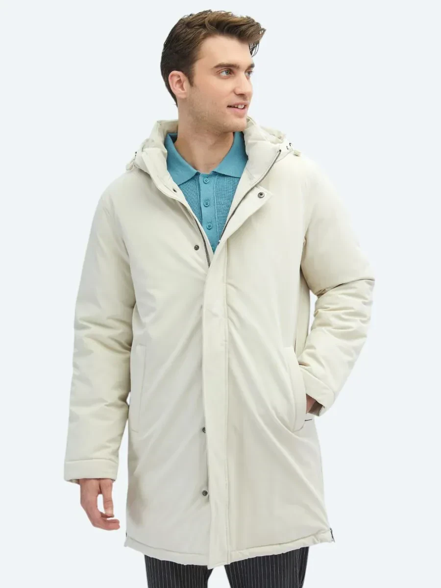Taş Comfort Fit Kapüşonlu Casual Dokuma Kaban - 3