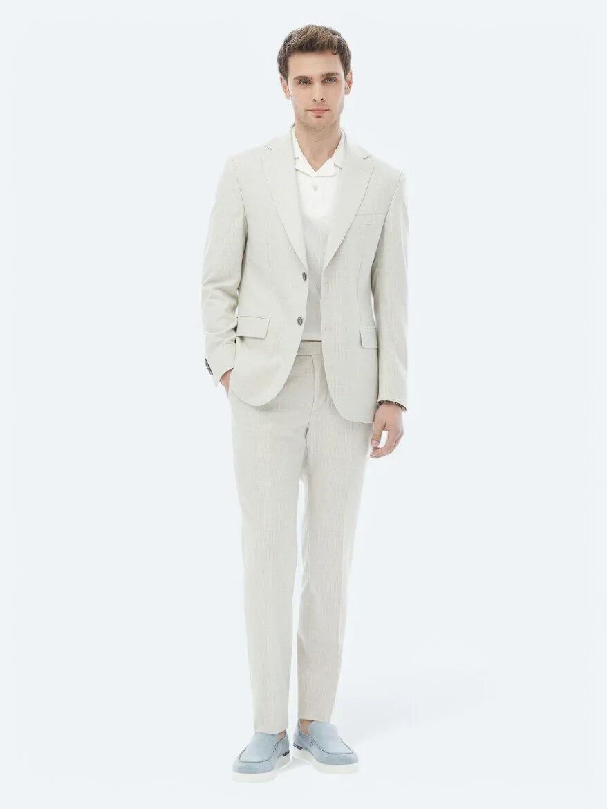 Taş Desenli Modern Fit Takım Elbise - 2