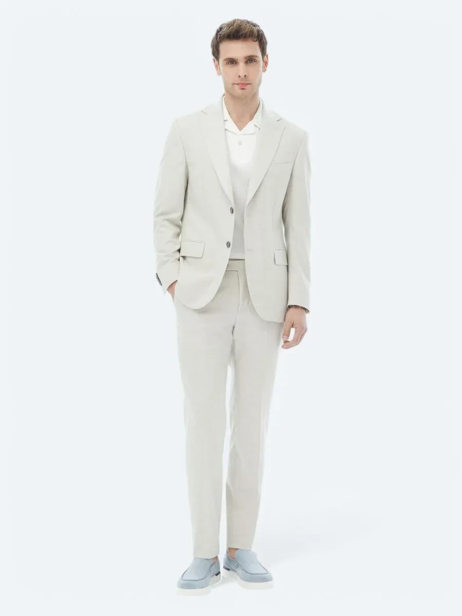 Taş Desenli Modern Fit Takım Elbise - 2