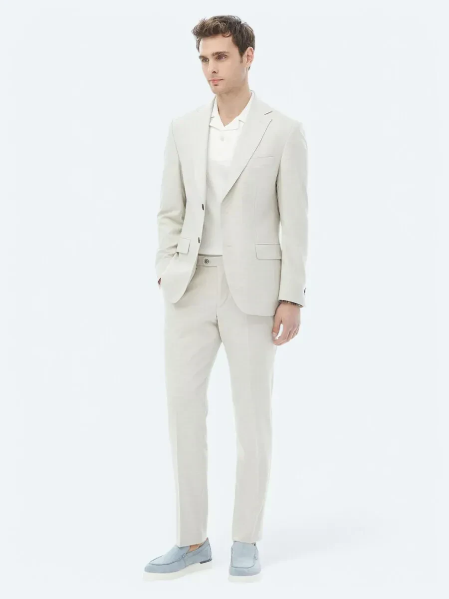 Taş Desenli Modern Fit Takım Elbise - 3