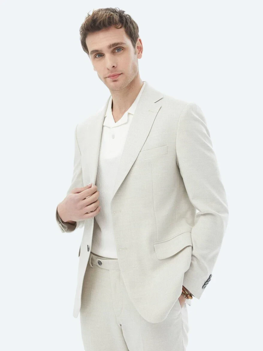 Taş Desenli Regular Fit Takım Elbise - 1