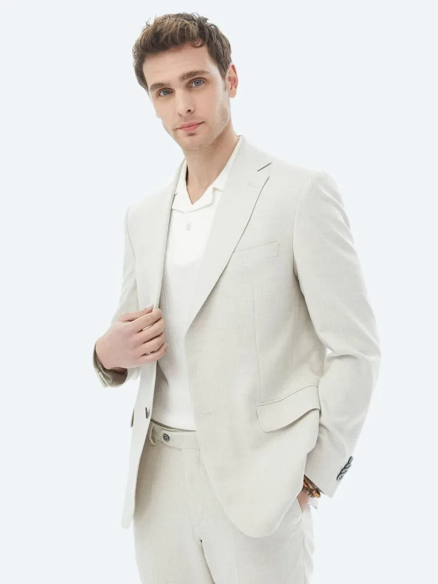Taş Desenli Regular Fit Takım Elbise - 1