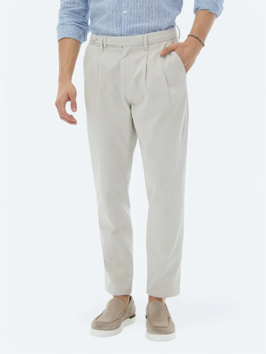 Taş Dokuma Carrot Fit Smart Casual %100 Pamuk Pantolon - 2