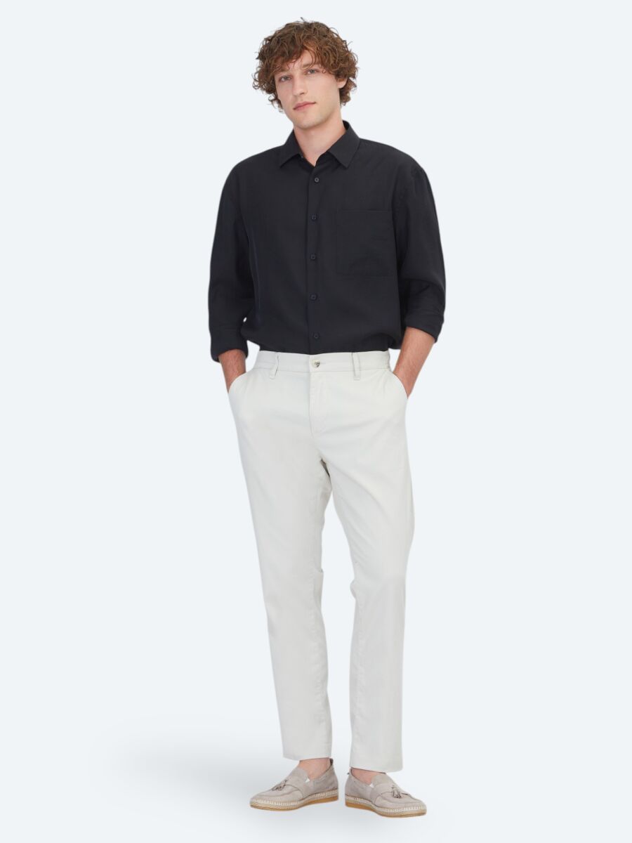 Taş Dokuma Jogging Fit Casual Pamuk Karışımlı Pantolon - 1