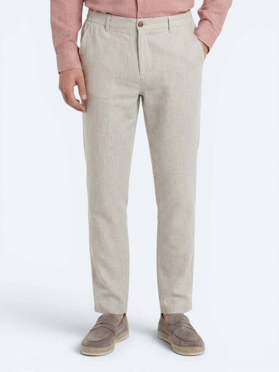 Taş Dokuma Relaxed Fit Casual Pamuk Karışımlı Pantolon - 2