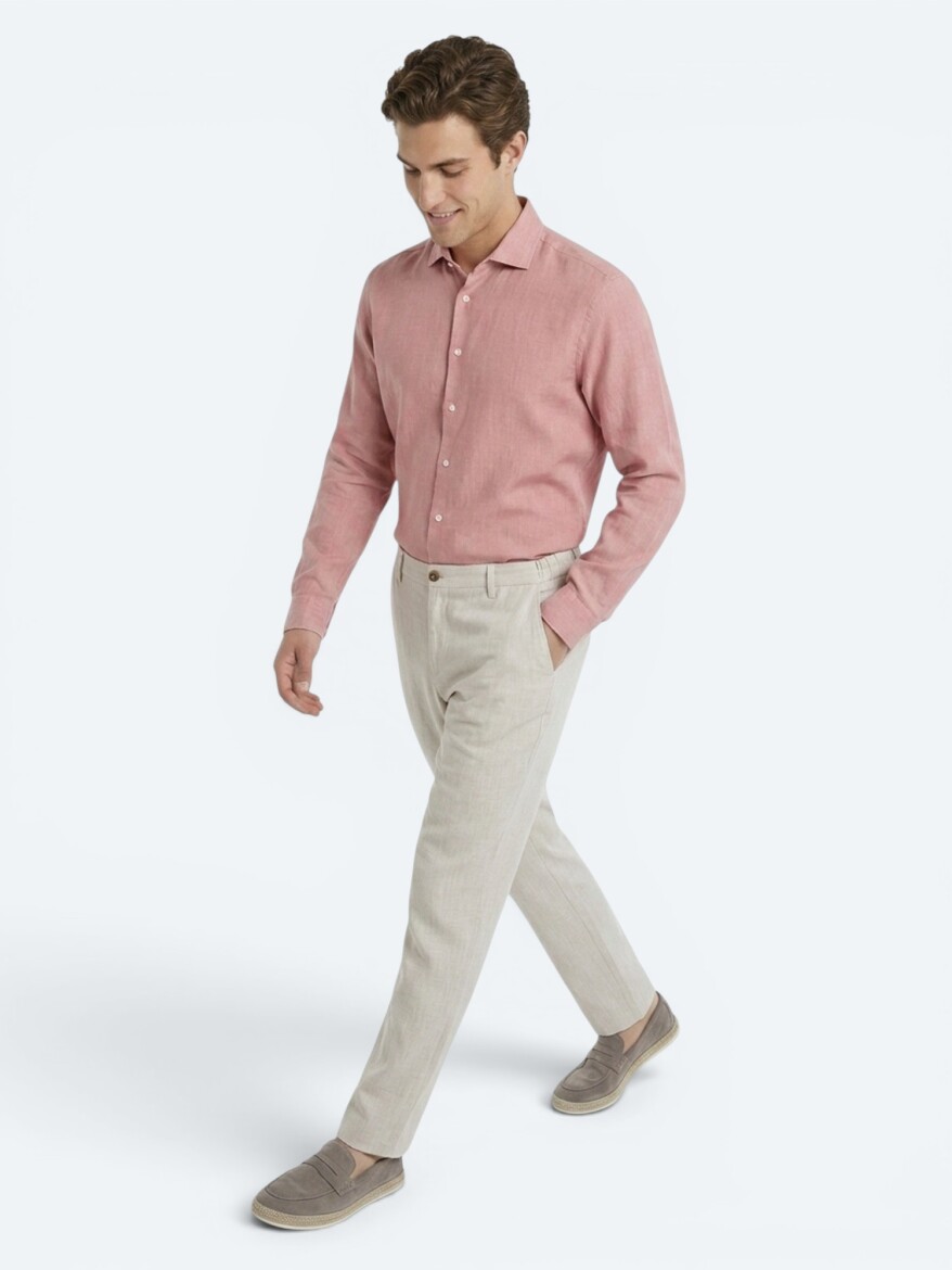 Taş Dokuma Relaxed Fit Casual Pamuk Karışımlı Pantolon - 3