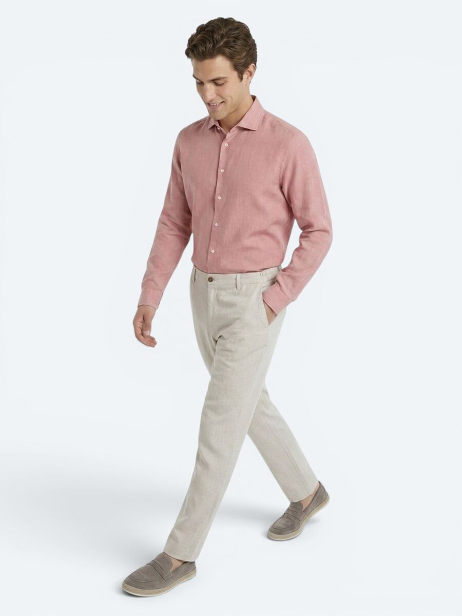Taş Dokuma Relaxed Fit Casual Pamuk Karışımlı Pantolon - 3
