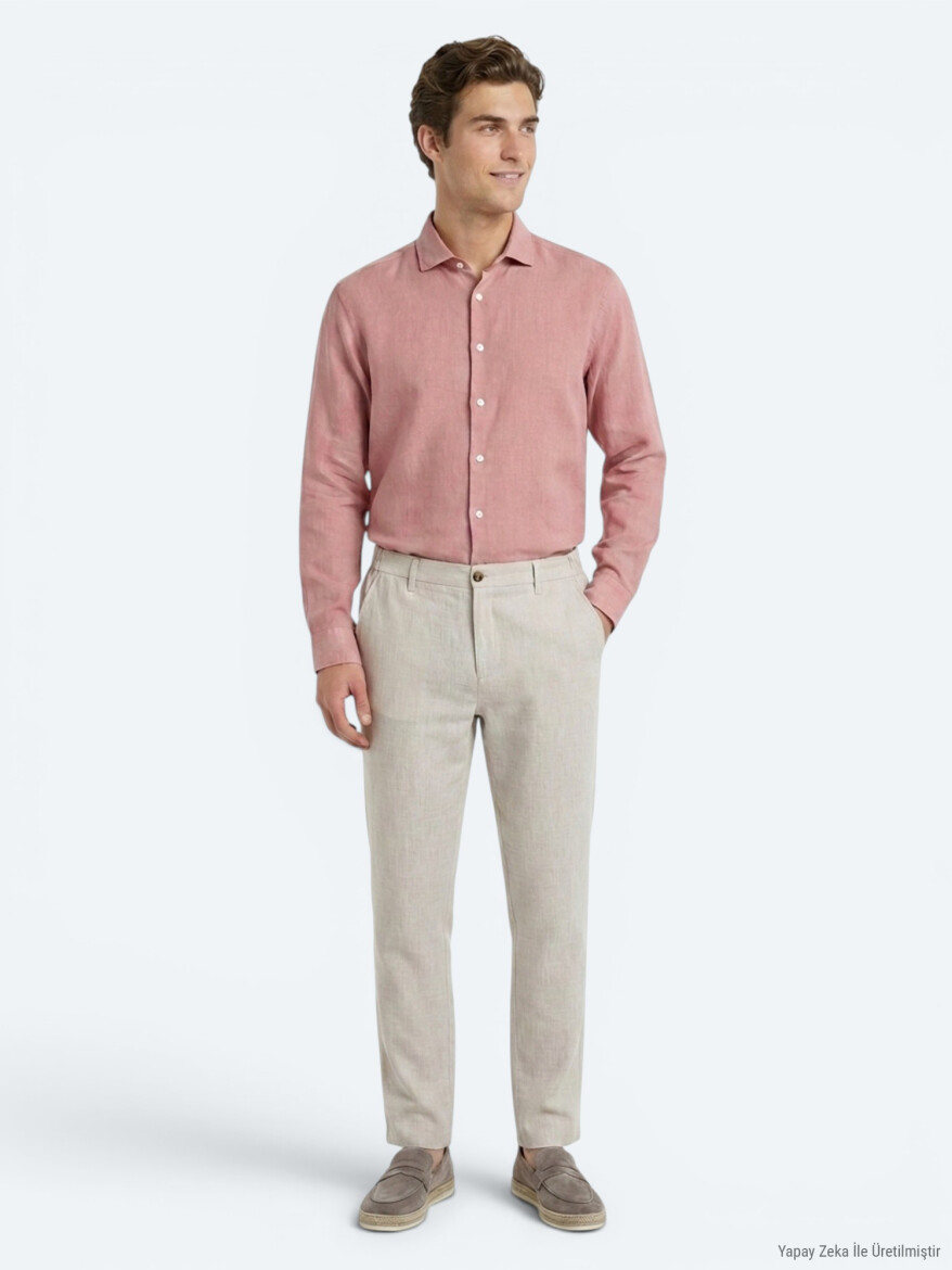 Taş Dokuma Relaxed Fit Casual Pamuk Karışımlı Pantolon - KİP