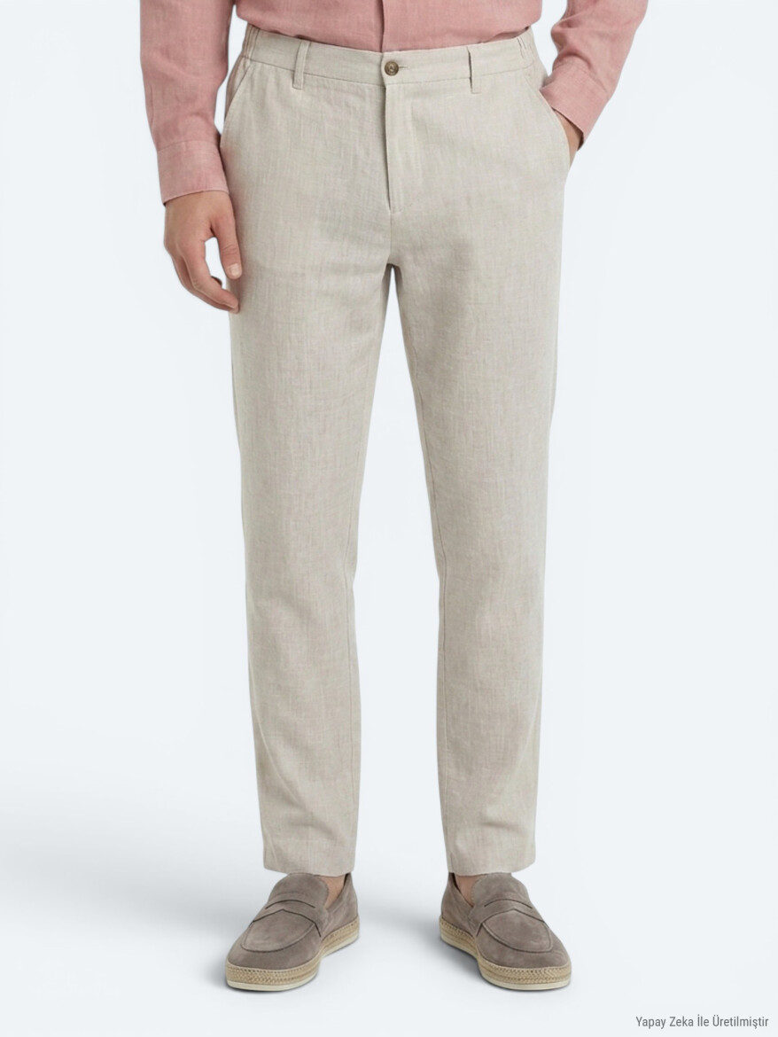 Taş Dokuma Relaxed Fit Casual Pamuk Karışımlı Pantolon - KİP