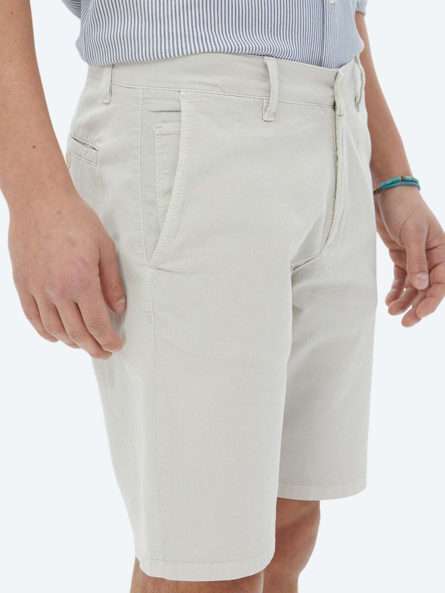 Taş Dokuma Slim Fit Casual Pamuk Karışımlı Bermuda - 3