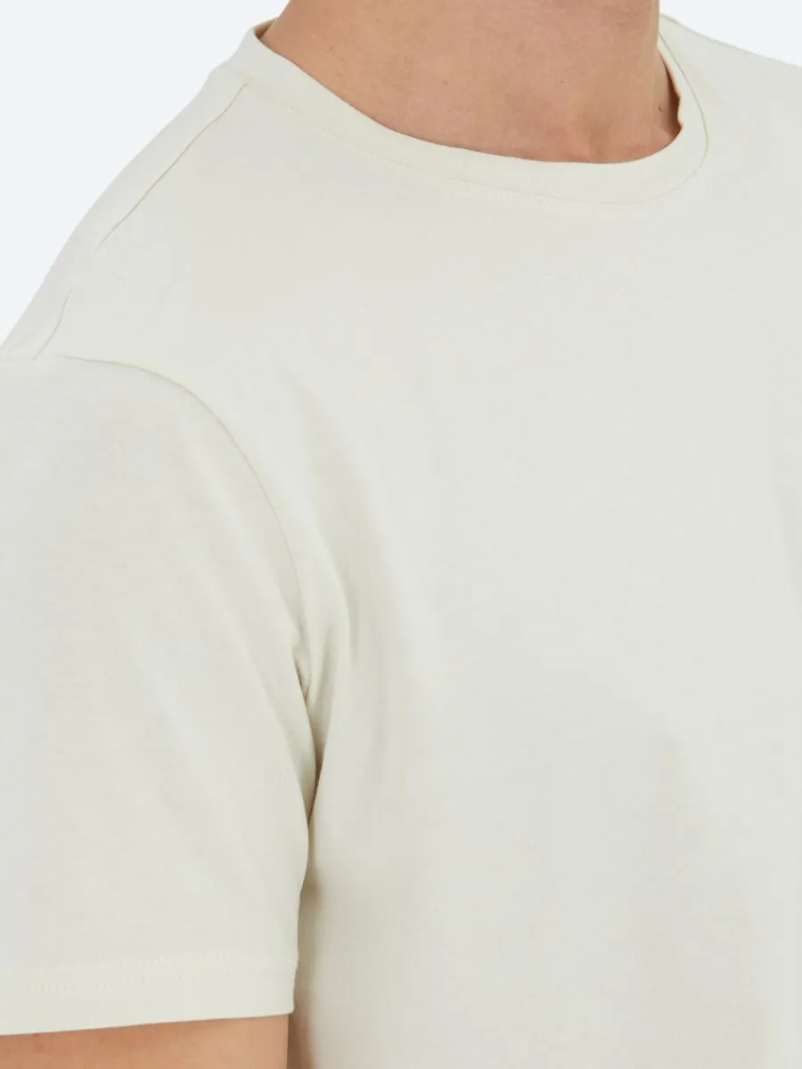 Taş Düz Bisiklet Yaka %100 Pamuk T-Shirt - 4