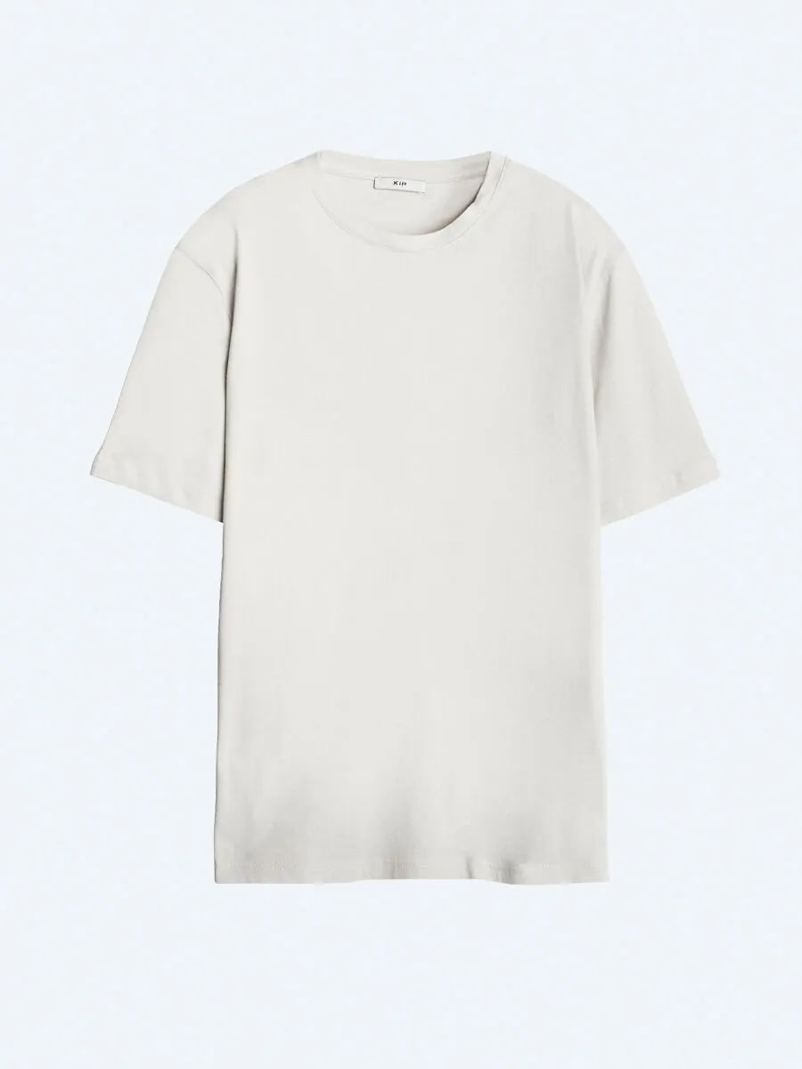 Taş Düz Bisiklet Yaka %100 Pamuk T-Shirt - 6