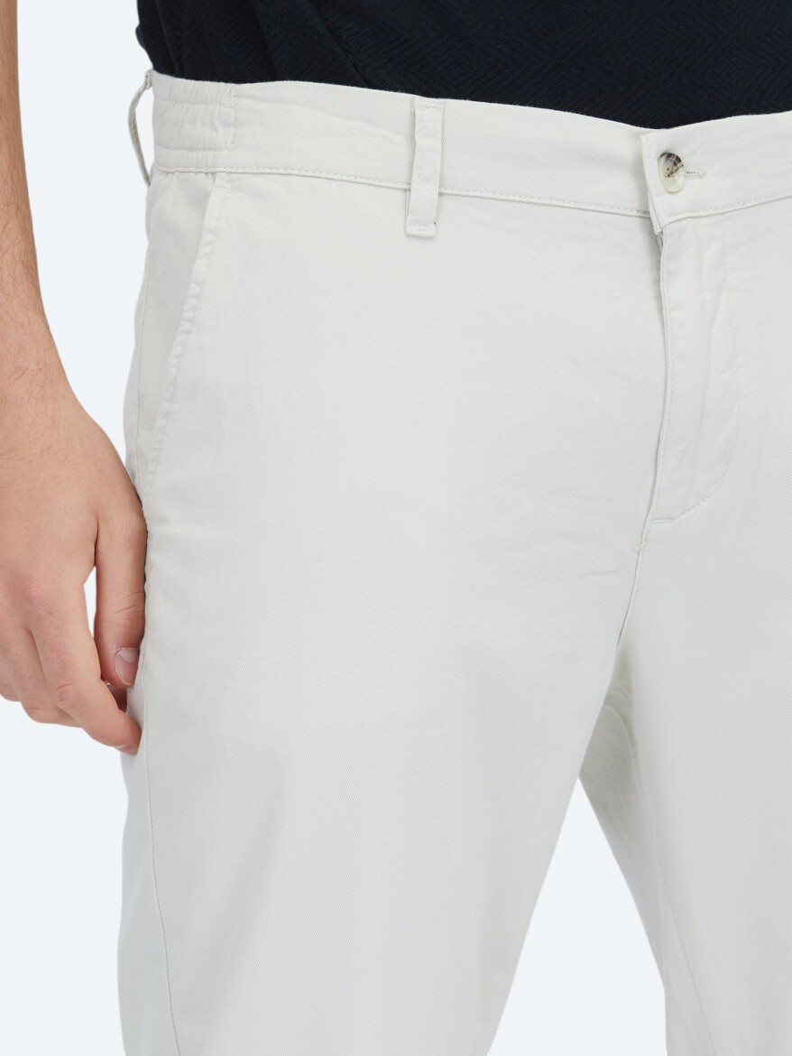 Taş Düz Dokuma Jogging Fit Casual Pamuk Karışımlı Pantolon - 3