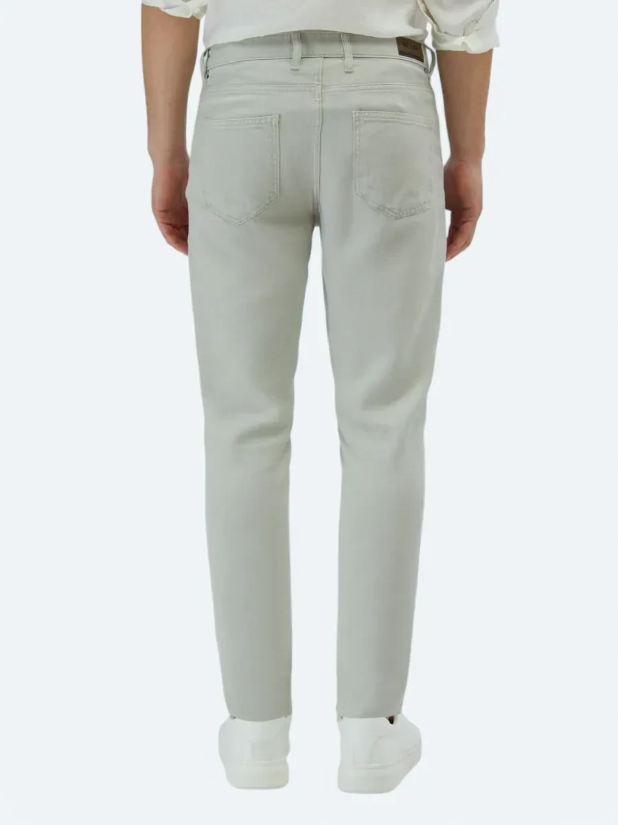 Taş Düz Dokuma Regular Fit Casual Pamuk Karışımlı Pantolon - 4