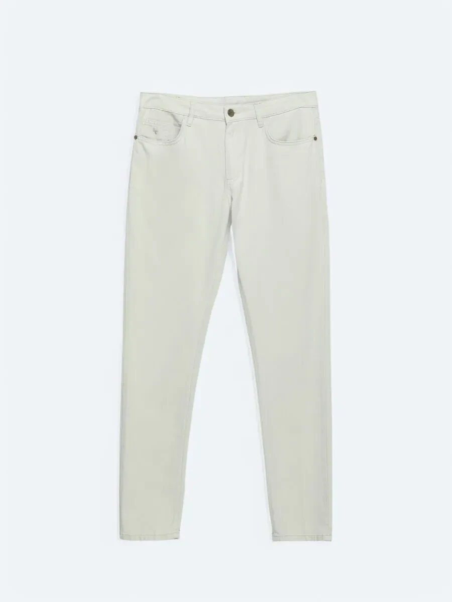 Taş Düz Dokuma Regular Fit Casual Pamuk Karışımlı Pantolon - 5