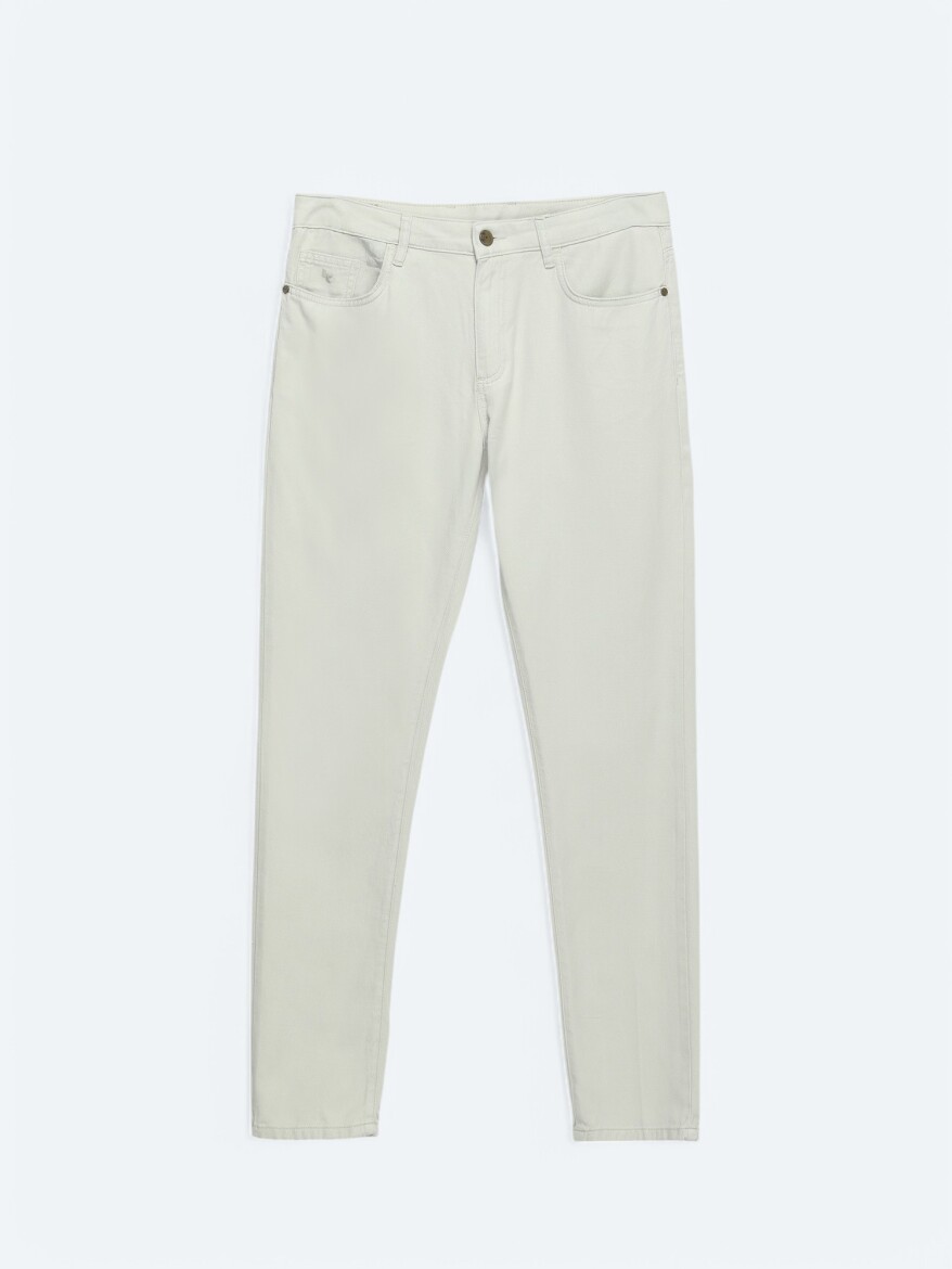 Taş Düz Dokuma Regular Fit Casual Pamuk Karışımlı Pantolon - 5