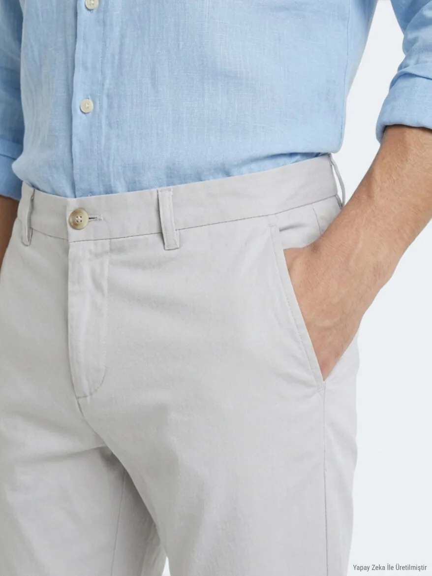 Taş Düz Dokuma Slim Fit Casual Pantolon - 3