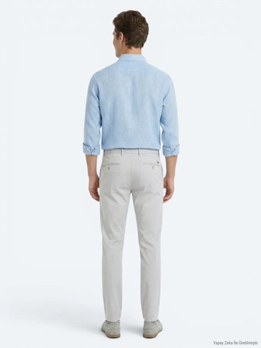 Taş Düz Dokuma Slim Fit Casual Pantolon - 5