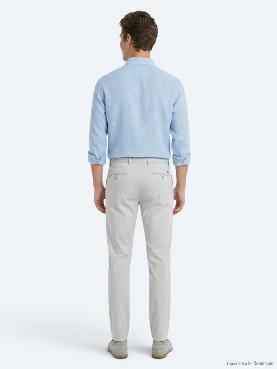 Taş Düz Dokuma Slim Fit Casual Pantolon - 5