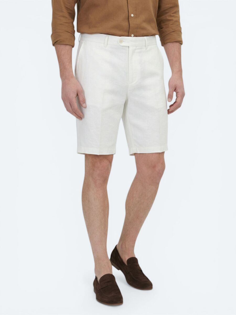 Taş Düz Kumaş Jogging Fit Casual Pamuk Karışımlı Bermuda - 2