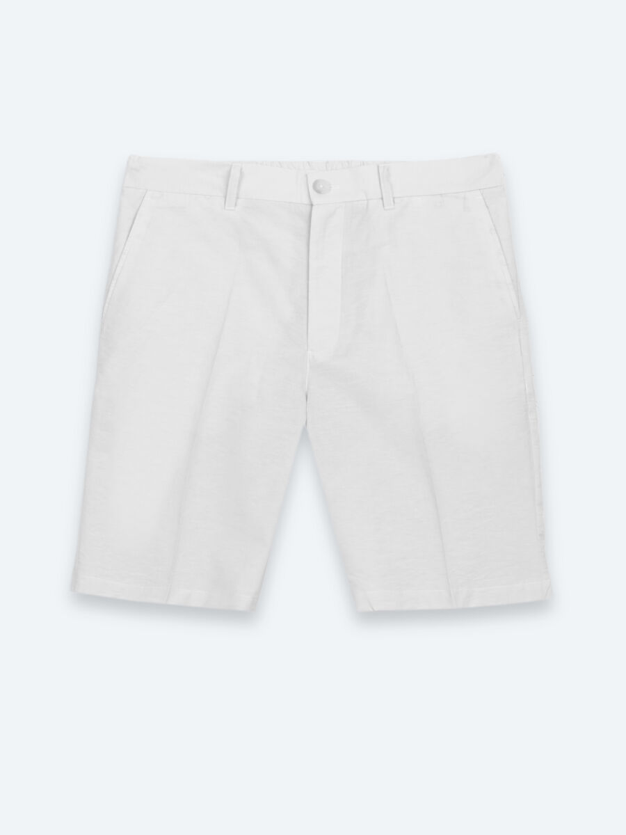 Taş Düz Kumaş Jogging Fit Casual Pamuk Karışımlı Bermuda - 6