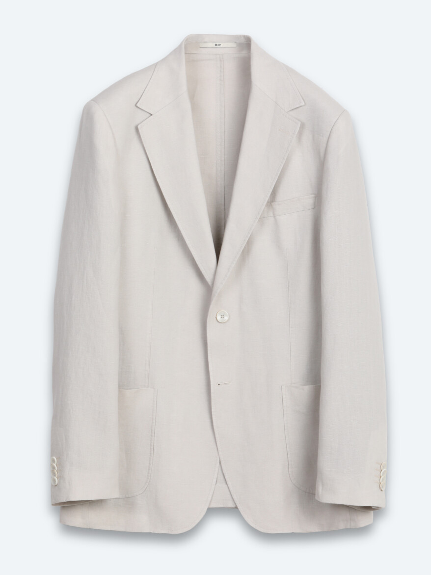 Taş Düz Modern Fit %100 Keten Ceket - 6