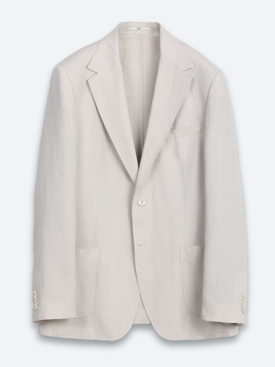 Taş Düz Modern Fit %100 Keten Ceket - 6